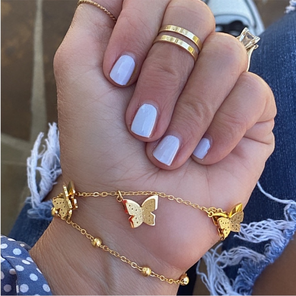 Butterfly Double-Layered Stainless Steel Bracelet